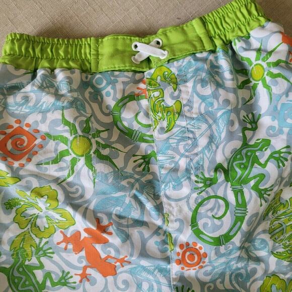 Bunz Kidz Gecko Print Swim Trunks - Picture 3 of 7